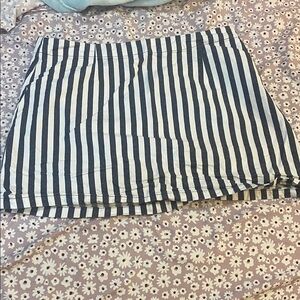 Forever 21 Navy and White Striped Mini Skirt